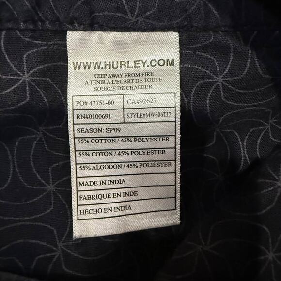 Hurley Plaid All Over Logo Flat Front Chino Shorts Men's 30 Black Skater Casual - Picture 7 of 7